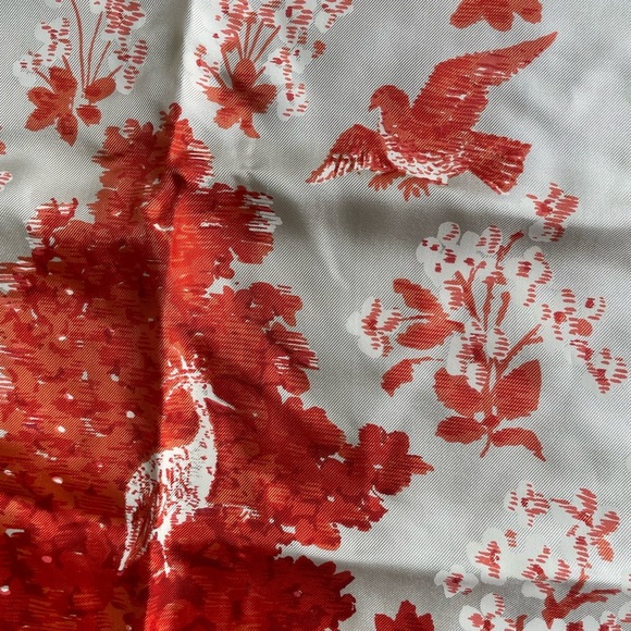 Vintage NEIMAN MARCUS Library Of Fashion Silk Scarf Unicorn Bird Tree 30" x 30" - Picture 3 of 6